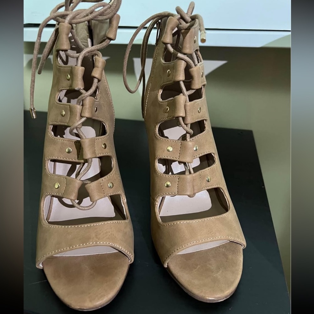 Aldo Tan Lace-Up Heels
